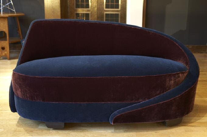 1930's Curved Chaise