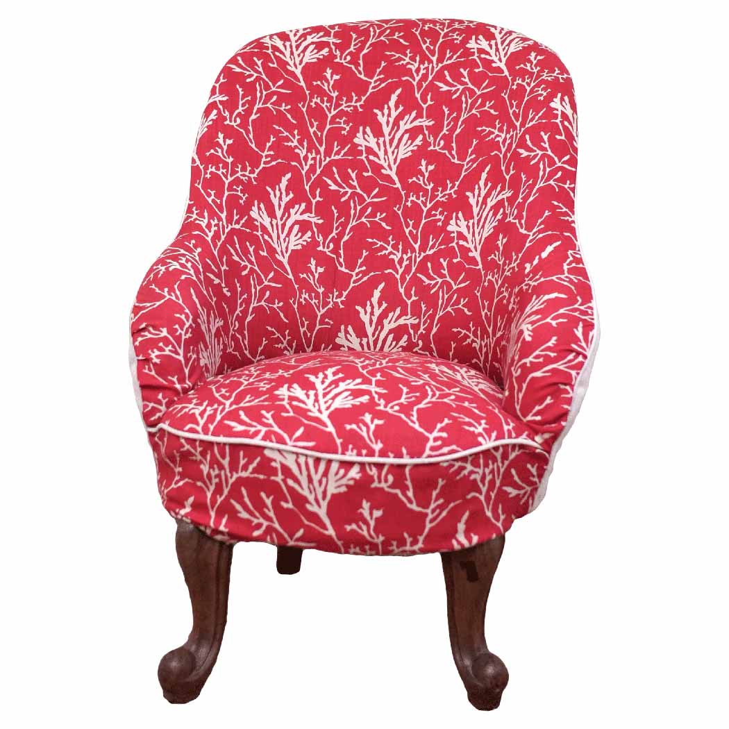 Coral Printed Bedroom Chair